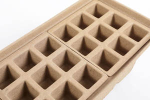 Pot de fleurs en pâte à papier moulé sur mesure entièrement dégradable Boîte de pépinière en pâte à papier cultivée à <span class=keywords><strong>la</strong></span> <span class=keywords><strong>main</strong></span> pour enfants Boîte en pâte à papier recyclée - Product Image 4