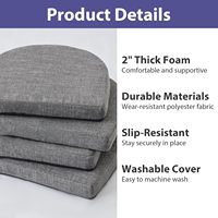Coussin de chaise en forme de fer à cheval 45D coussin de dossier de siège antidérapant épaissi haute densité mousse à mémoire bureaux usage domestique 1 pièce