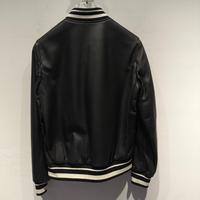 Commande en gros – Nouveau maillot de baseball d'hiver en cuir véritable noir pour homme, tricoté, réversible, de haute qualité, service OEM