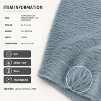 Warp Langhaar-Imitat-Nerzfell-Strickstoff 96% Poly 4% Sp 250GSM 159cm Weich Warm Haarig Gemütlich Dehnbar Gefärbt Mädchen Pulloverkleid