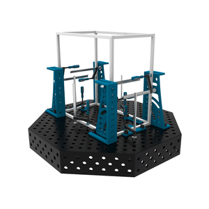 GPPH SteelPlus OCT octagonal <b>welding</b> <b>bench</b> 1.4x1.4m, 12mm thick, 16mm holes on 50x50mm grid - Product Image 2