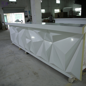 เคาน์เตอร์บาร์แช่เย็นแบบสั่งทำสีขาวรูปตัวแอลคุณภาพสูงจาก CorianS Solid Surface สำหรับร้านกาแฟทันสมัย บาร์ในบ้าน และคลับ - Product Image 6