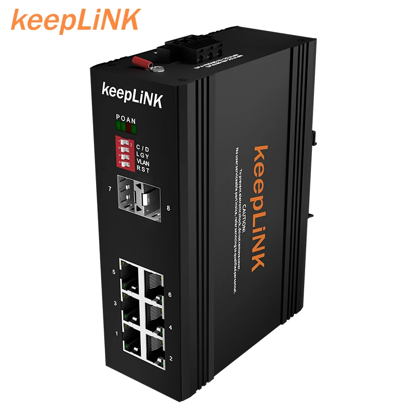 8 портов двойное волокно POE сети 100 Мбит/с Ethernet-коммутатор коммуникационного оборудования
