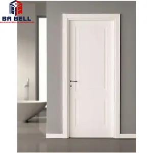 Moderna de China bajo precio de puerta de madera mdf precio Malasia solo francés de oscilación interior ecológico puertas