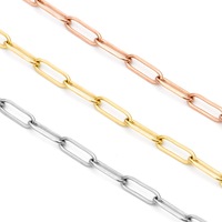 Chaîne de collier en acier inoxydable à maillons croisés longs et angulaires, idéale pour la création de bijoux DIY avec pierres précieuses naturelles – Vente en gros