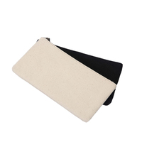 Trousse de maquillage en toile de lin recyclée naturelle avec fermeture à glissière Promotion Cotton Calico Beauty Pencil Bag DIY
