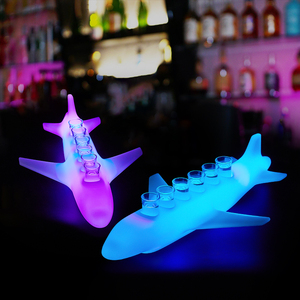 Khay đựng rượu LED hình máy bay, có logo tùy chỉnh, khay đựng rượu vang, tequila, whisky, giá đỡ trưng bày LED, giá đỡ ly LED cho quán bar, hộp đêm - Product Image 1