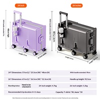 Valise à roulettes KaMaiEr pour enfants, moderne et élégante, en aluminium et polycarbonate, grande capacité, avec serrure à combinaison et serrure TSA, roulettes pivotantes à 360 degrés