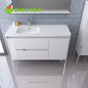 Housen Vente en gros Chine Bois Moderne Salle de Bain Vanité Armoires avec Lavabo - Product Image 5
