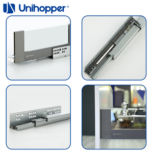 Unihopper Đôi Tường Hệ Thống Ngăn Kéo Nhiệm Vụ Nặng Nề Matel Mềm Đóng Cửa Ngăn Kéo Hộp Trượt Với LED Glass Bảng Điều Chỉnh Cán Ngăn Kéo - Product Image 6