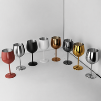 Gobelet à vin en acier inoxydable personnalisable, finition dorée, durable, réutilisable pour mariage, fête, cadeau promotionnel