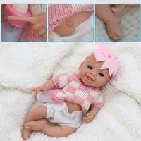 Poupées Bébé Reborn en Silicone de 10 Pouces, Jouet Doux Lavable, Fille Réaliste au Toucher Doux, Kit d'Alimentation pour Bébé Réaliste, Éducatif