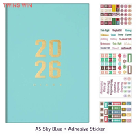 Cuaderno de diario con logotipo personalizado, cuaderno A5 de tapa dura de cuero PU texturizado con Pegatina autoadhesiva