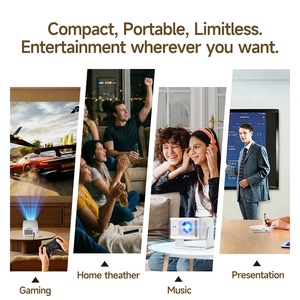 Proyector Inteligente Android 14 para el Hogar, 1080P, HY350, 900 ANSI, Corrección Trapezoidal Automática, Reconocimiento de Pantalla, Control Remoto IR, WiFi 6, Tiro Corto - Product Image 3