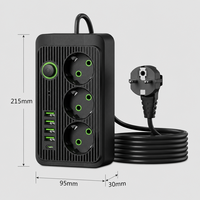 Stop Kontak Ekstensi 3 Jalur EU dengan Logo Kustom Grosir, 4 Port USB, Pengisi Daya Cepat 10A, Kuningan Tembaga, untuk Rumah, Kantor, dan Gaming