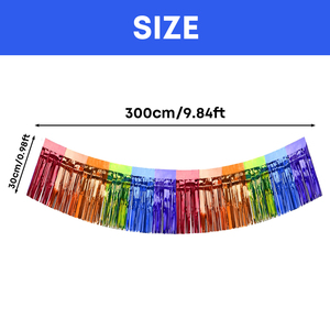 Xieli قوس قزح معدني بهرج هامش احباط إكليل معلقة الباستيل حزب خلفية زينة لافتة لامعة - Product Image 2