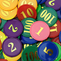 Jeu de jetons de poker en plastique PS colorés sur mesure pour les jeux de casino et les jeux de société