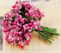 144 pièces de fleurs artificielles avec tiges pour décoration de boîtes à dragées de mariage, perles et fleurs pour bricolage
