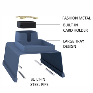 Organizer Ponsel untuk Kursi Santai, Meja Sandaran Tangan untuk Minuman, <span class=keywords><strong>Remote</strong></span> Control, Tatakan Silikon Anti Tumpah, Nampan Sandaran Sofa, Tempat Cangkir Sofa - Product Image 2
