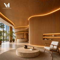 Panneaux muraux modernes en bambou massif rainuré 3D Vanhor, imperméables, acoustiques et durables, pour revêtement mural et plafond intérieur