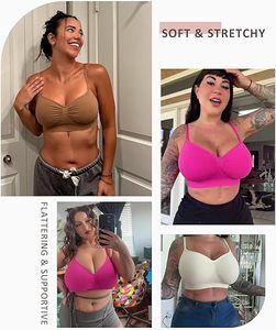 Hexin Femmes Full Cup Push Back Shapewear Sans Couture Tous Les Jours T-shirt Soutien-Gorge Sans Fil Soutien-Gorge Sans Fil Personnalisable Pour Une Couverture Complète - Product Image 3