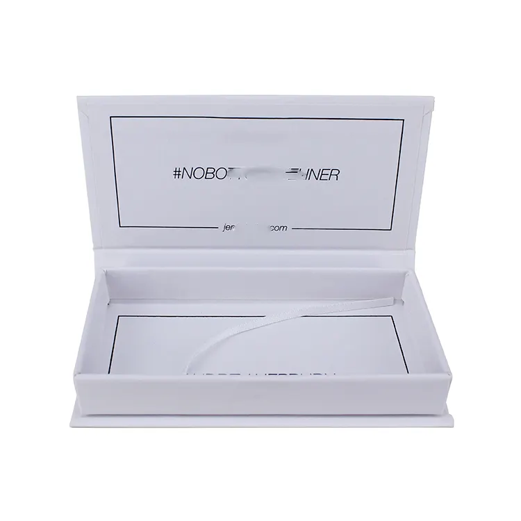 Boîte à cils blanche, faible quantité minimale de commande de colle, emballage, vrac de boîtes à cils vides avec logo personnalisé