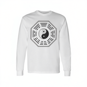 T-shirt promotionnel à manches longues Taoïste Yin Yang Bagua Heaven Feng Shui avec divers thèmes taoïstes - Product Image 2