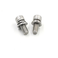 Vis à tête moletée en acier inoxydable A2-70 à six pans creux avec rondelle plate à ressort, filetage complet, pour l'électronique, usine OEM