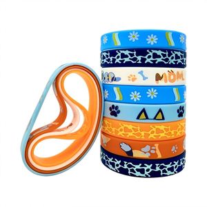 Cute Puppy Pattern Eco-Friendly Rubber Wristband Screen Printed Colorful Cartoon Design for Kids Teens Party Favor - Product Image 4