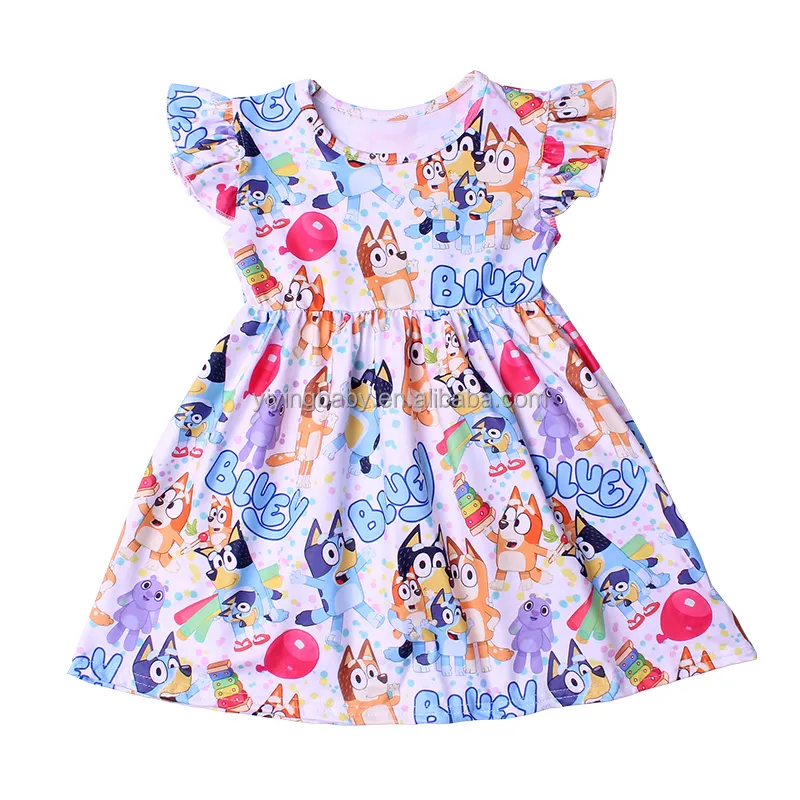 Boutique Clothing Fruit Pearl Sleeve Summer Cute Girls Dresses Newborn Baby Clothes