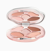 Palette de maquillage pour les yeux multi-usages trois couleurs Eom Style, nuances scintillantes, miroir intégré, pinceau double embout, 5g, teint moyen, longue tenue