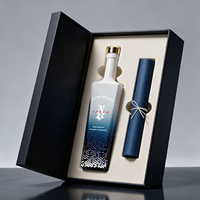 Bouteilles de vin de bonne qualité 750 ml en verre carré dégradé blanc-bleu, bouteilles en verre 500 ml 700 ml, vente directe d'usine, bouteille à spiritueux