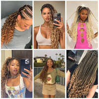 Extensions de cheveux à tresser pré-étirées en fibre haute température, 24 pouces, 150g, boucles spirales françaises douces, double trame, pour machine
