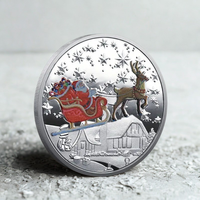 Cadeau souvenir unique de Noël Créativité personnalisée Père Noël 3d plaqué or en métal