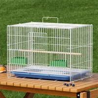 Ensemble de cages à oiseaux en fil de fer électroplaqué, cages à oiseaux pliables pour l'élevage des perroquets et des calopsittes avec 3 mois de garantie