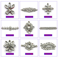 En gros, Applique de strass thermocollante 3D extensible en verre cristal, motifs feuille et fleur, pour vêtements et accessoires de chaussures