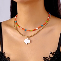 Ensemble de colliers fantaisie Halloween, chat fantôme, style bohème, dessin animé, pendentif créatif et amusant, collier ras du cou, bijoux pour femmes, accessoires de fête 2025