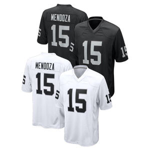 Herenkleding # 15 Fernando Mendoza voetbalshirt zwart wit gestikt American Football Game Jersey sneldrogend sportuniform voor fans - Product Image 1