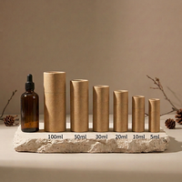 En stock, flacon d'huile essentielle vide de 15 ml, 30 ml, 50 ml, flacon compte-gouttes en verre avec tube, boîte en papier, vente en gros