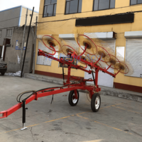 Promotion : Machine à gratter l'herbe agricole, tractée par tracteur, 8 roues, rotative, pour ensilage et balayage du foin, avec une largeur de travail de 5,5 m