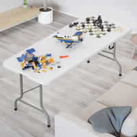 Ensemble de table à manger d'extérieur 8 places, tables pliantes 180 cm pour événements, tables pliantes rectangulaires pour événements