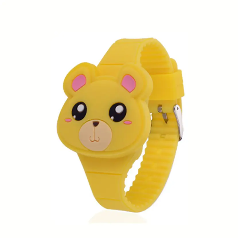 Factory Supply Bear shape Children Silicone Electronic LED Screen Hand Watch Top Quality silicon cheap kid watch