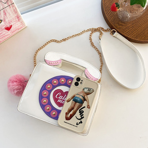 Creative Funny Personality Phone Shaped Handbags Top-Handle Shoulder Bags Telephone Shape Purse - Product Image 4