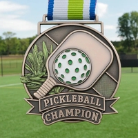Médaille en métal personnalisée avec logo sur mesure, trophée artisanal, médaille de pickleball, fabrication Noble Manufacturer