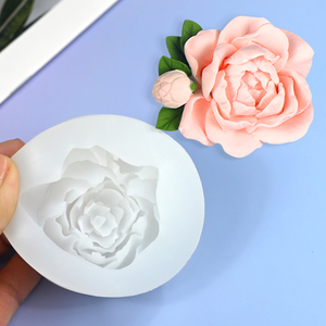 Molde de Silicona 3D con Forma de Flor AK para Velas Aromáticas de Peonía, Molde para Decoración de Pasteles de Fondant con Mariposas, Molde para Helados y Chocolate con Forma de Rosa - Product Image 4
