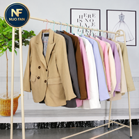 Jaket Blazer Panjang Wanita Bekas - Pakaian Kasual Bisnis Berkualitas Tinggi yang Modis untuk Musim Gugur/Dingin