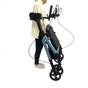 תמיכה 500 £ כבד החובה זקוף Rollator ווקר עם חזק אלומיניום, משענת גב ומושב בריאטרי לקום מתגלגל הליכון - Product Image 4