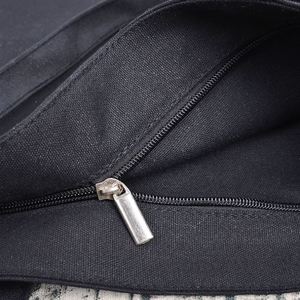 High Quality <b>Black</b> Cotton Canvas Tote <b>Bag</b> Zippered Closure for Shopping in Supermarket Custom Logo Factory Direct - Product Image 3