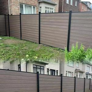 Bên Ngoài Hàng Rào Nhôm Ngoài Trời Riêng Tư Hàng Rào Nhà Trang Trí Gỗ Nhựa Composite Bảng Điều Chỉnh WPC Hàng Rào Bảng Điều Chỉnh Ốp Set - Product Image 2