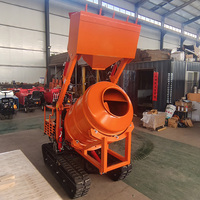 Mini Bétonnière sur Chenilles avec Godet Autochargeur 800L, Malaxeur à Ciment Mobile pour Travaux Routiers et Agricoles, Prix Usine